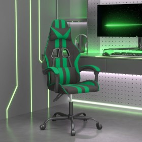 Black and green synthetic leather gaming chair by vidaXL, Gaming chairs - Ref: Foro24-3143821, Price: 123,99 €, Discount: %