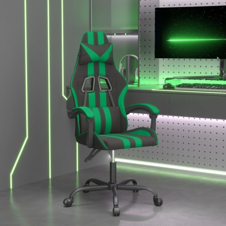 Silla gaming cuero sintético negro y verde de vidaXL, Sillones para videojuegos - Ref: Foro24-3143821, Precio: 123,63 €, Desc...