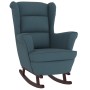 Rocking chair with rubber wood legs, blue velvet. by vidaXL, Rocking chairs - Ref: Foro24-329362, Price: 219,53 €, Discount: %