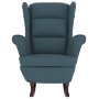 Rocking chair with rubber wood legs, blue velvet. by vidaXL, Rocking chairs - Ref: Foro24-329362, Price: 219,53 €, Discount: %