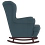 Rocking chair with rubber wood legs, blue velvet. by vidaXL, Rocking chairs - Ref: Foro24-329362, Price: 219,53 €, Discount: %