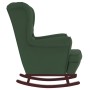 Rocking chair wooden legs rubber velvet dark green by vidaXL, Rocking chairs - Ref: Foro24-329365, Price: 208,92 €, Discount: %