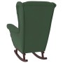 Rocking chair wooden legs rubber velvet dark green by vidaXL, Rocking chairs - Ref: Foro24-329365, Price: 208,92 €, Discount: %