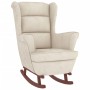 Rocking chair cream velvet rubber wood legs by vidaXL, Rocking chairs - Ref: Foro24-329372, Price: 238,89 €, Discount: %