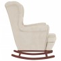 Rocking chair cream velvet rubber wood legs by vidaXL, Rocking chairs - Ref: Foro24-329372, Price: 238,89 €, Discount: %