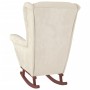 Rocking chair cream velvet rubber wood legs by vidaXL, Rocking chairs - Ref: Foro24-329372, Price: 238,89 €, Discount: %