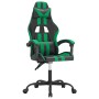 Black and green synthetic leather gaming chair by vidaXL, Gaming chairs - Ref: Foro24-3143821, Price: 123,63 €, Discount: %