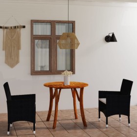 Juego de comedor de jardín 3 piezas negro de vidaXL, Conjuntos de jardín - Ref: Foro24-3071730, Precio: 271,83 €, Descuento: %