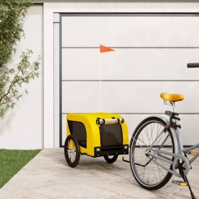 Bicycle trailer for pets, made of iron and Oxford fabric in yellow and black. by vidaXL, pet strollers - Ref: Foro24-94001, P...