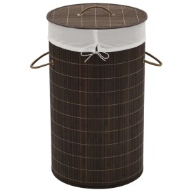 Dark Brown Round Bamboo Laundry Basket by vidaXL, Laundry baskets - Ref: Foro24-242724, Price: 34,98 €, Discount: %