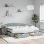 Trundle sofa bed with drawers light gray velvet 80x200 cm by vidaXL, Beds and slatted bases - Ref: Foro24-3197366, Price: 465...