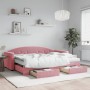 Ausziehbares Schlafsofa mit rosa Samtschubladen 80x200 cm von vidaXL, Betten und Lattenroste - Ref: Foro24-3197369, Preis: 54...