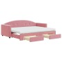 Sofá cama nido con cajones terciopelo rosa 80x200 cm de vidaXL, Camas y somieres - Ref: Foro24-3197369, Precio: 498,30 €, Des...