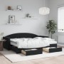 Sofá cama nido con cajones terciopelo negro 80x200 cm de vidaXL, Camas y somieres - Ref: Foro24-3197370, Precio: 471,50 €, De...