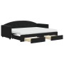 Sofá cama nido con cajones terciopelo negro 80x200 cm de vidaXL, Camas y somieres - Ref: Foro24-3197370, Precio: 471,50 €, De...