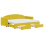 Sofá cama nido con cajones terciopelo amarillo 80x200 cm de vidaXL, Camas y somieres - Ref: Foro24-3197371, Precio: 508,83 €,...