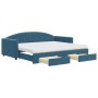 Sofá cama nido con cajones terciopelo azul 90x200 cm de vidaXL, Camas y somieres - Ref: Foro24-3197372, Precio: 473,21 €, Des...