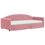 Sofá cama nido con cajones terciopelo rosa 90x200 cm de vidaXL, Camas y somieres - Ref: Foro24-3197376, Precio: 483,95 €, Des...