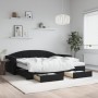 Sofá cama nido con cajones terciopelo negro 90x200 cm de vidaXL, Camas y somieres - Ref: Foro24-3197377, Precio: 496,68 €, De...