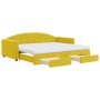 Sofá cama nido con cajones terciopelo amarillo 90x200 cm de vidaXL, Camas y somieres - Ref: Foro24-3197378, Precio: 534,97 €,...