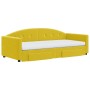 Sofá cama nido con cajones terciopelo amarillo 90x200 cm de vidaXL, Camas y somieres - Ref: Foro24-3197378, Precio: 534,97 €,...