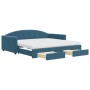 Sofá cama nido con cajones terciopelo azul 100x200 cm de vidaXL, Camas y somieres - Ref: Foro24-3197379, Precio: 518,19 €, De...