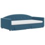 Trundle sofa bed with drawers blue velvet 100x200 cm by vidaXL, Beds and slatted bases - Ref: Foro24-3197379, Price: 518,19 €...