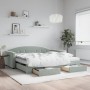 Trundle sofa bed with drawers light gray velvet 100x200 cm by vidaXL, Beds and slatted bases - Ref: Foro24-3197380, Price: 50...