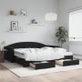 Sofá cama nido con cajones terciopelo negro 100x200 cm de vidaXL, Camas y somieres - Ref: Foro24-3197384, Precio: 508,38 €, D...