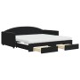 Sofá cama nido con cajones terciopelo negro 100x200 cm de vidaXL, Camas y somieres - Ref: Foro24-3197384, Precio: 508,38 €, D...