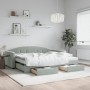 Trundle sofa bed with drawers light gray velvet 90x190 cm by vidaXL, Beds and slatted bases - Ref: Foro24-3197386, Price: 600...