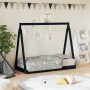 Estructura de cama para niños madera de pino negro 70x140 cm de vidaXL, Cunas y camas para niños - Ref: Foro24-834527, Precio...