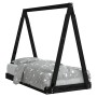 Estructura de cama para niños madera de pino negro 70x140 cm de vidaXL, Cunas y camas para niños - Ref: Foro24-834527, Precio...