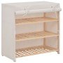 Mueble zapatero con funda de tela blanco 79x40x80 cm de vidaXL, Zapateros y organizadores de calzado - Ref: Foro24-248194, Pr...