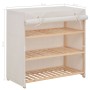 Shoe cabinet with white fabric cover 79x40x80 cm by vidaXL, Shoe racks and shoe organizers - Ref: Foro24-248194, Price: 77,99...