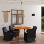 Juego de comedor para jardín 5 piezas negro de vidaXL, Conjuntos de jardín - Ref: Foro24-3071831, Precio: 778,54 €, Descuento: %