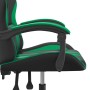 Silla gaming cuero sintético negro y verde de vidaXL, Sillones para videojuegos - Ref: Foro24-3143821, Precio: 123,63 €, Desc...