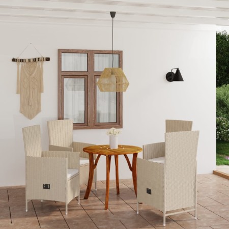 Juego de comedor de jardín 5 piezas beige de vidaXL, Conjuntos de jardín - Ref: Foro24-3071774, Precio: 601,50 €, Descuento: %