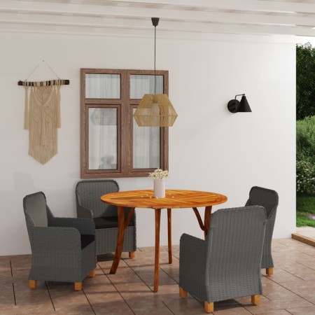 Juego de comedor para jardín de 5 piezas gris claro de vidaXL, Conjuntos de jardín - Ref: Foro24-3071847, Precio: 717,49 €, D...