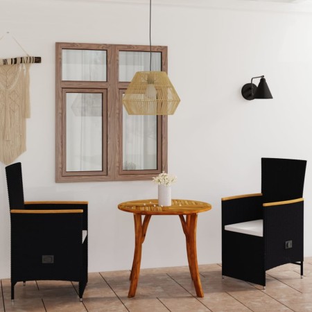 Juego de comedor para jardín 3 piezas negro de vidaXL, Conjuntos de jardín - Ref: Foro24-3071766, Precio: 364,60 €, Descuento: %