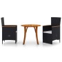 3-piece black garden dining set by vidaXL, Garden sets - Ref: Foro24-3071766, Price: 364,60 €, Discount: %