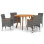 Gray 5-Piece Garden Dining Set by vidaXL, Garden sets - Ref: Foro24-3071806, Price: 443,99 €, Discount: %