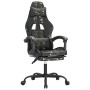 Silla gaming con reposapiés cuero sintético negro camuflaje de vidaXL, Sillones para videojuegos - Ref: Foro24-3143841, Preci...