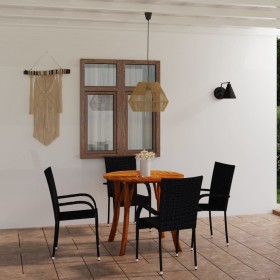 5-piece black garden dining set by vidaXL, Garden sets - Ref: Foro24-3071752, Price: 288,49 €, Discount: %