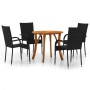 5-piece black garden dining set by vidaXL, Garden sets - Ref: Foro24-3071752, Price: 288,99 €, Discount: %