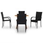 5-piece black garden dining set by vidaXL, Garden sets - Ref: Foro24-3071752, Price: 288,99 €, Discount: %