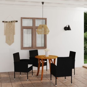 Black 5-Piece Garden Dining Set by vidaXL, Garden sets - Ref: Foro24-3071791, Price: 333,99 €, Discount: %