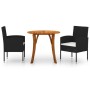 Juego de comedor para jardín 3 piezas negro de vidaXL, Conjuntos de jardín - Ref: Foro24-3071788, Precio: 254,37 €, Descuento: %