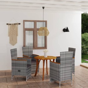 Juego de comedor para jardín de 5 piezas gris de vidaXL, Conjuntos de jardín - Ref: Foro24-3071776, Precio: 622,99 €, Descuen...