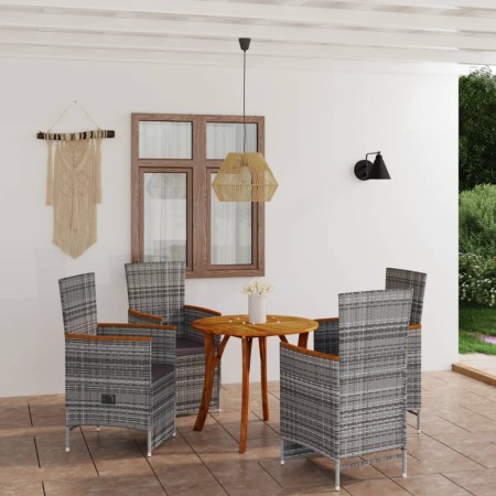 Juego de comedor para jardín de 5 piezas gris de vidaXL, Conjuntos de jardín - Ref: Foro24-3071776, Precio: 622,25 €, Descuen...